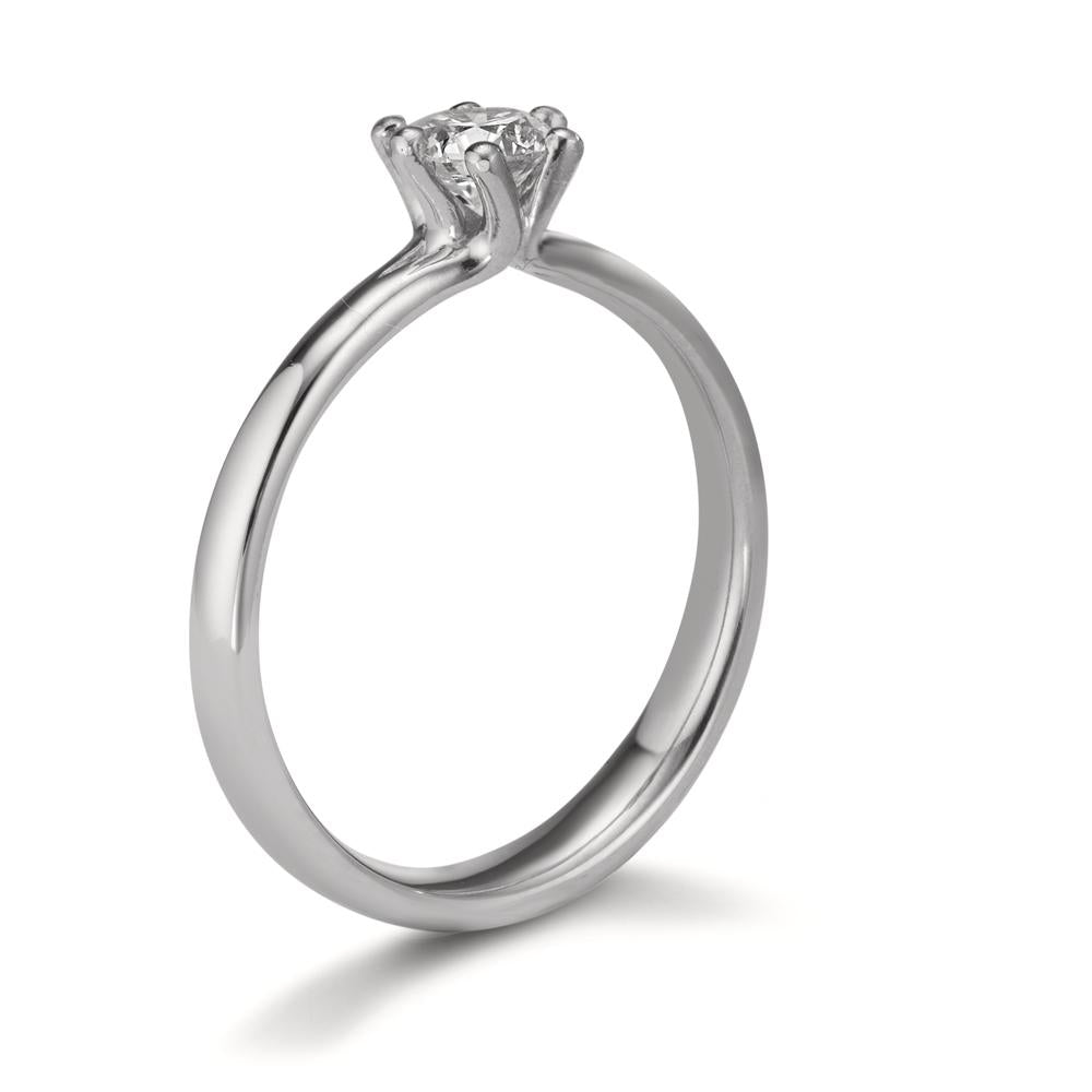 Solitaire ring 950 platin Diamant 0.40 ct, w-si, GIA