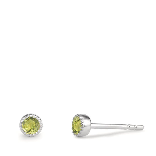 Ørestikker Sølv Peridot 2 Sten Ø4 mm