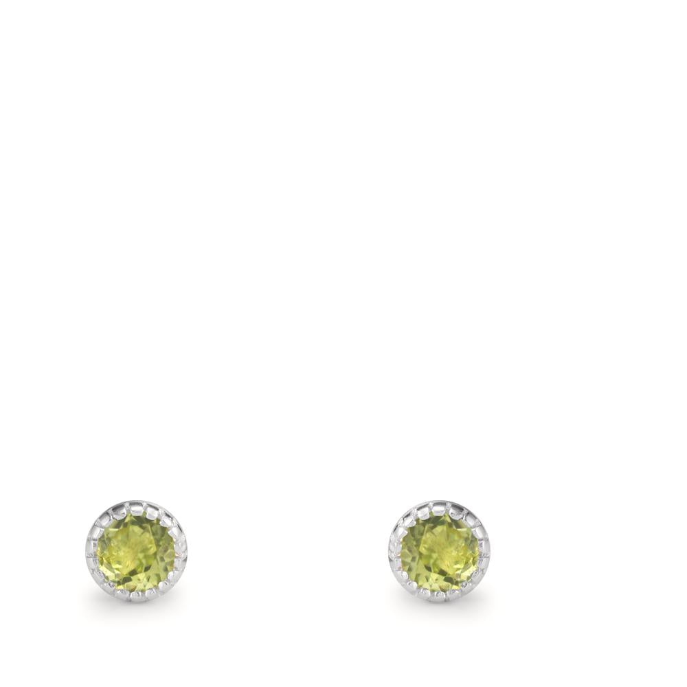 Ørestikker Sølv Peridot 2 Sten Ø4 mm