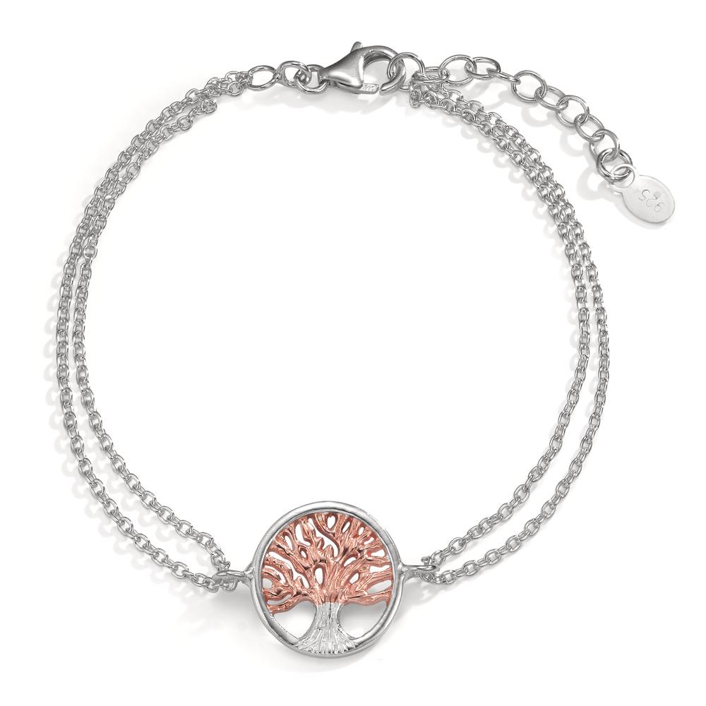 Armbånd Sølv rose tofarvet 17-20 cm