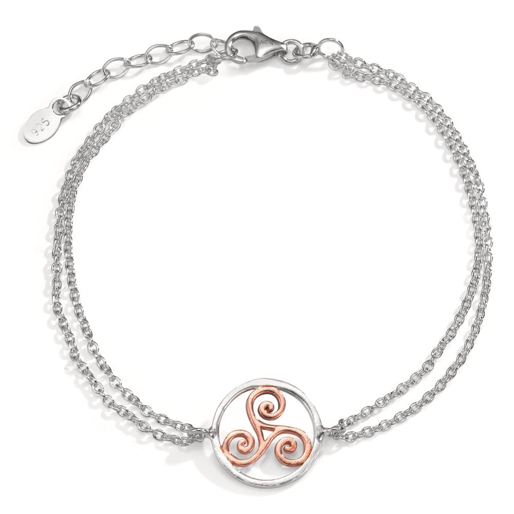 Armbånd Sølv rose tofarvet 17-20 cm