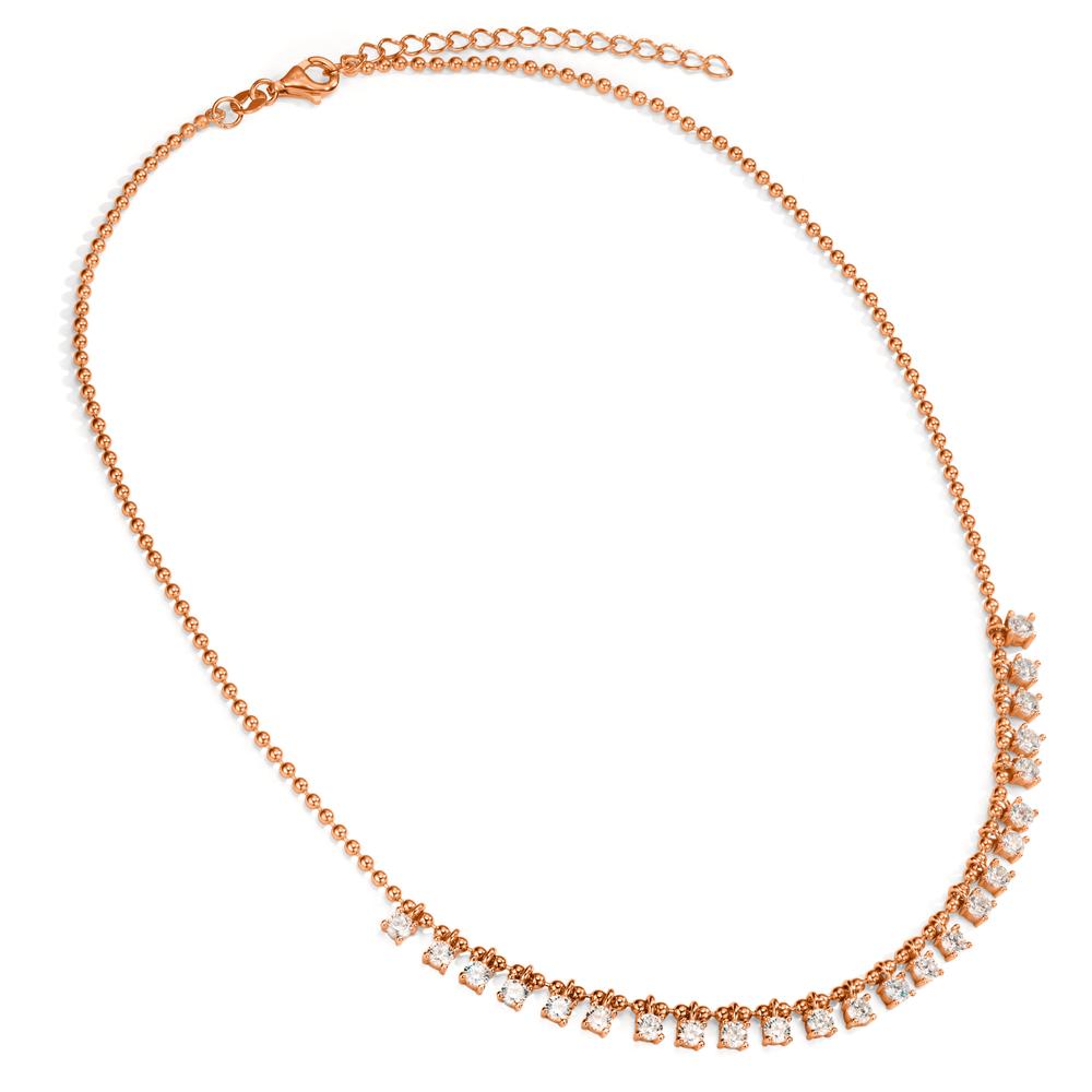 Collier Sølv Zirconia 24 Sten rose forgyldt 37-42 cm