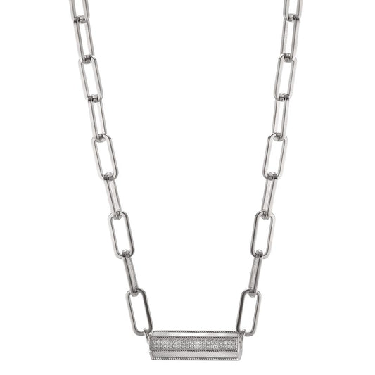 Collier Sølv Zirconia rhodineret Perlemor 43-48 cm