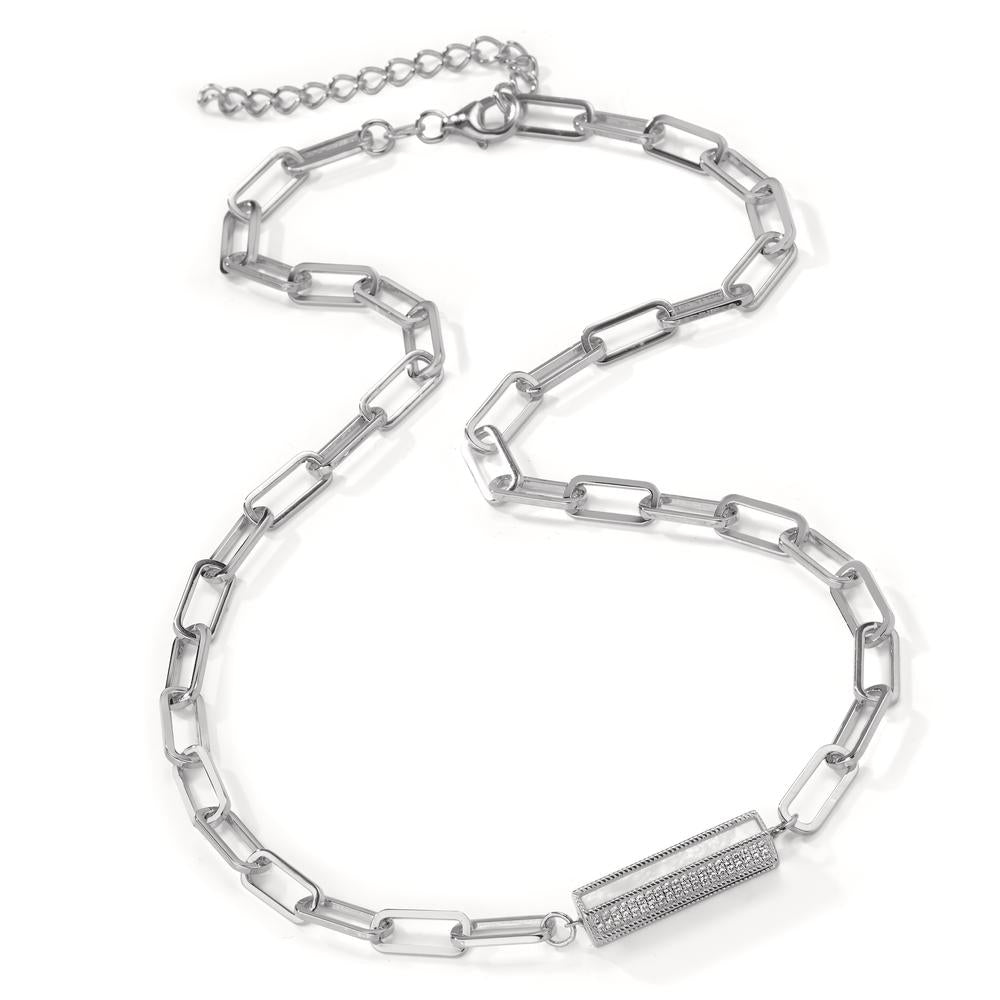 Collier Sølv Zirconia rhodineret Perlemor 43-48 cm