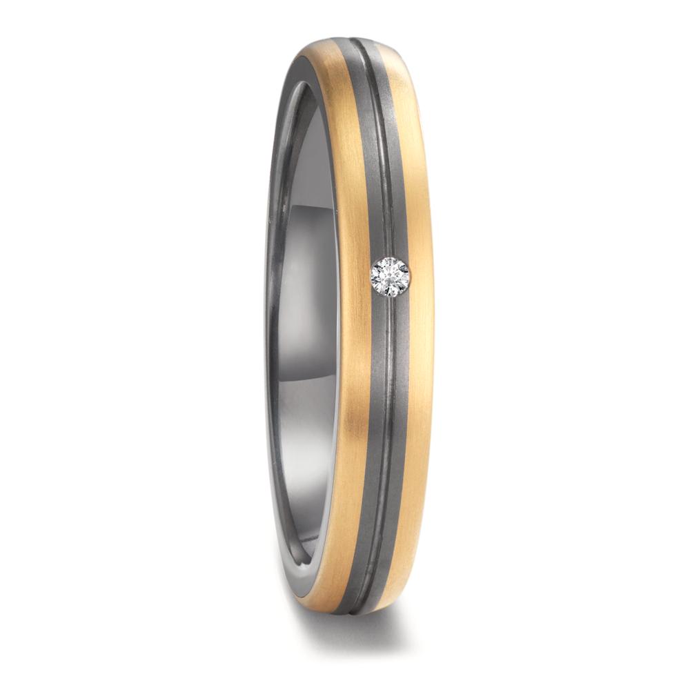 Partnerringe 999 tantal, 750/18K guld Diamant 0.02 ct, w-si