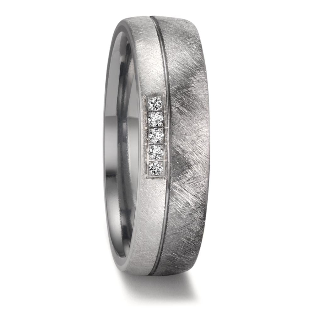 Partnerringe 999 tantal, 950 platin Diamant 0.05 ct, 5 Sten , w-si