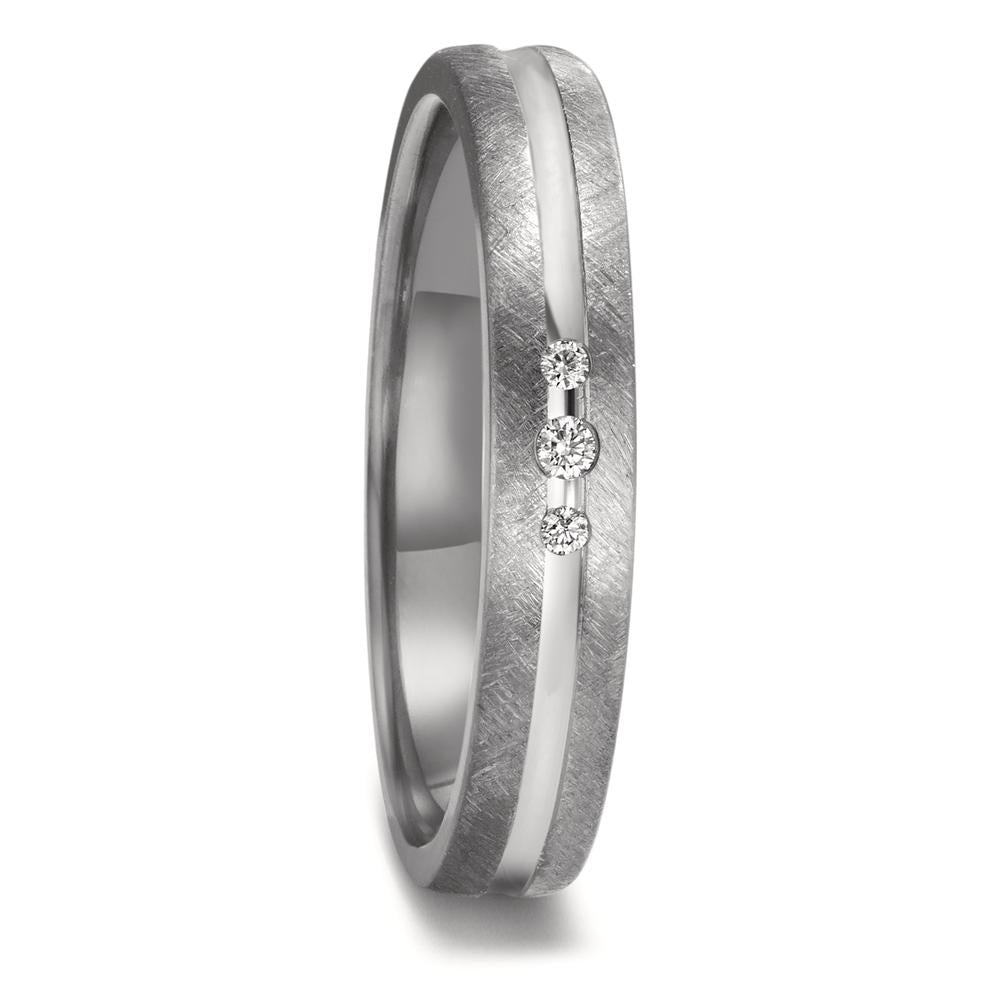 Partnerringe 999 tantal, 950 platin Diamant 0.04 ct, 3 Sten , w-si