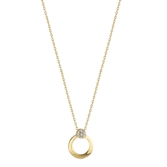 Collier 585/14K guld Zirconia 7 Sten 42-45 cm Ø9 mm