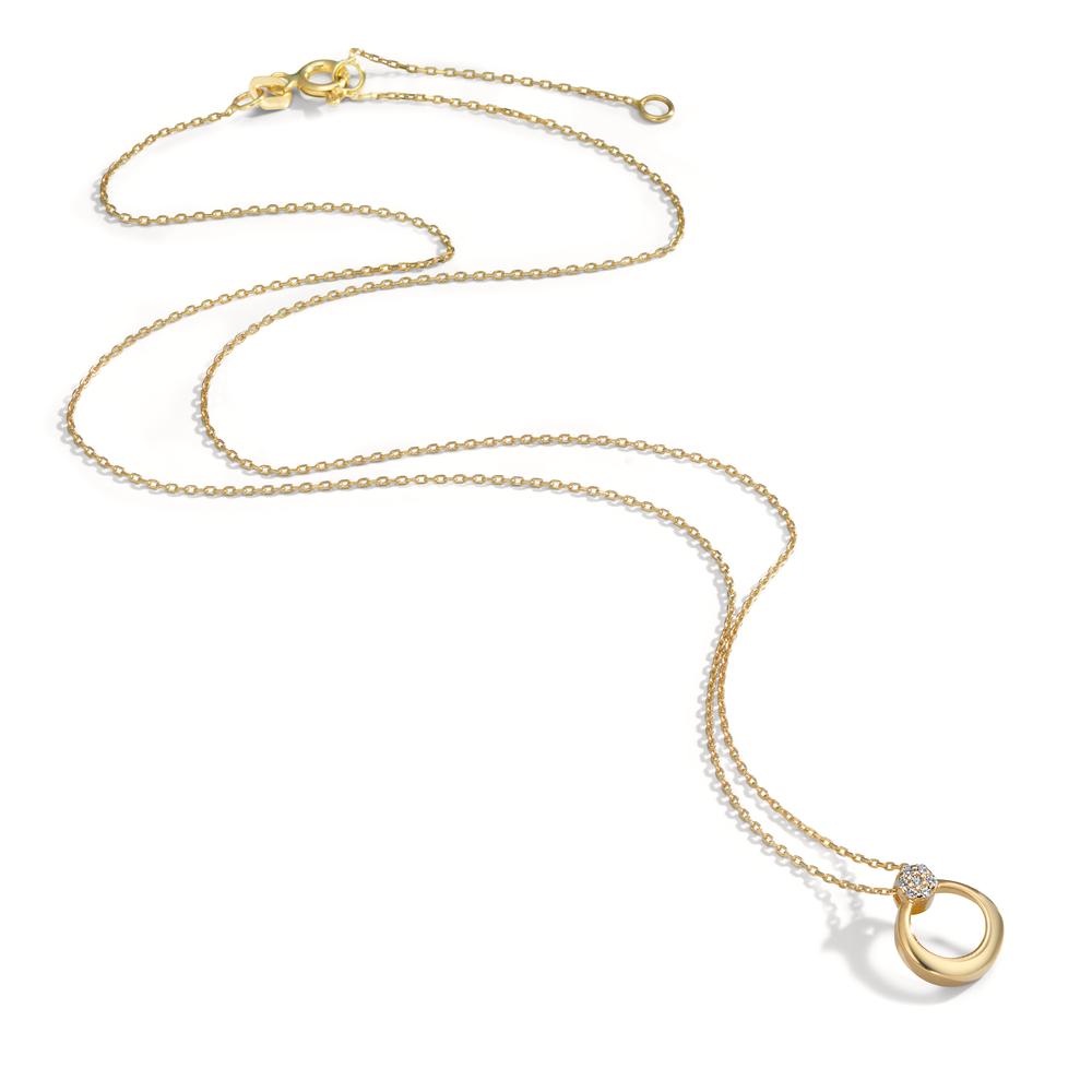 Collier 585/14K guld Zirconia 7 Sten 42-45 cm Ø9 mm