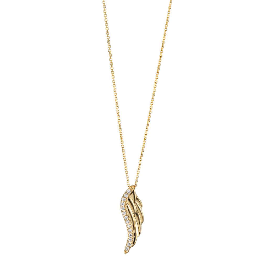 Collier 585/14K guld Zirconia 14 Sten Vinge 42 cm