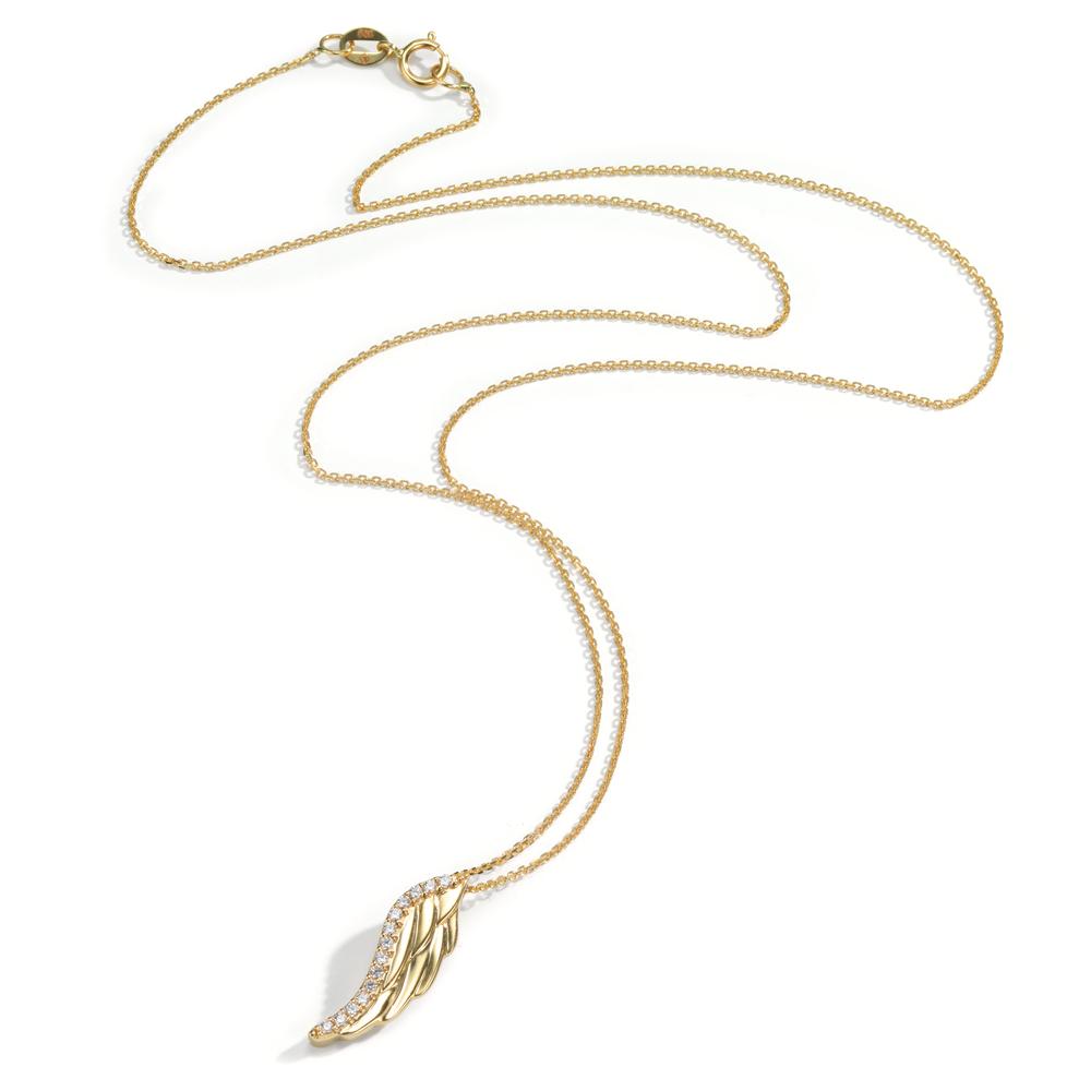 Collier 585/14K guld Zirconia 14 Sten Vinge 42 cm