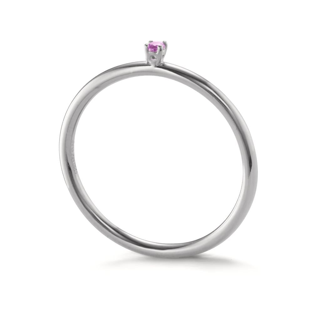 Indsæt ring Sølv Zirconia lyserød , 2 mm rhodineret