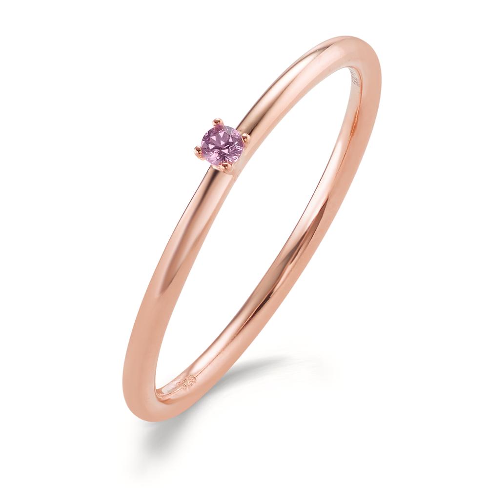 Indsæt ring Sølv Zirconia lyserød , 2 mm rose forgyldt