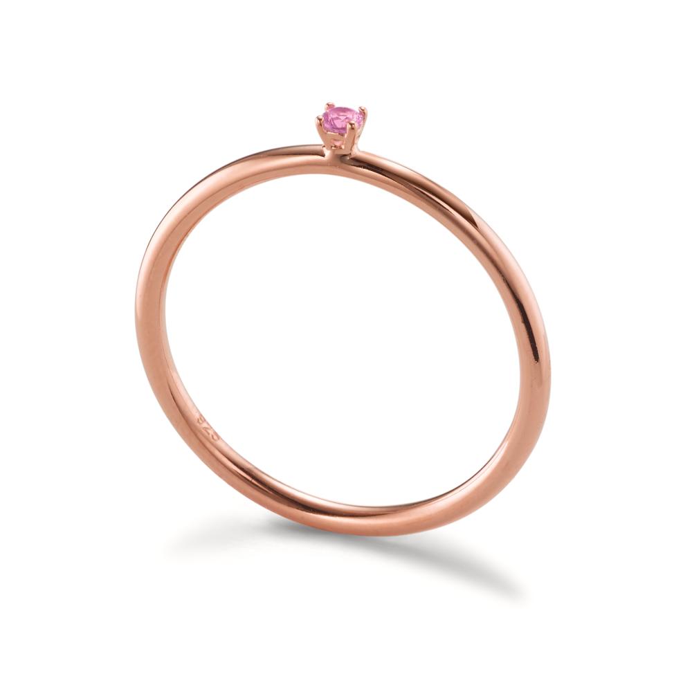 Indsæt ring Sølv Zirconia lyserød , 2 mm rose forgyldt