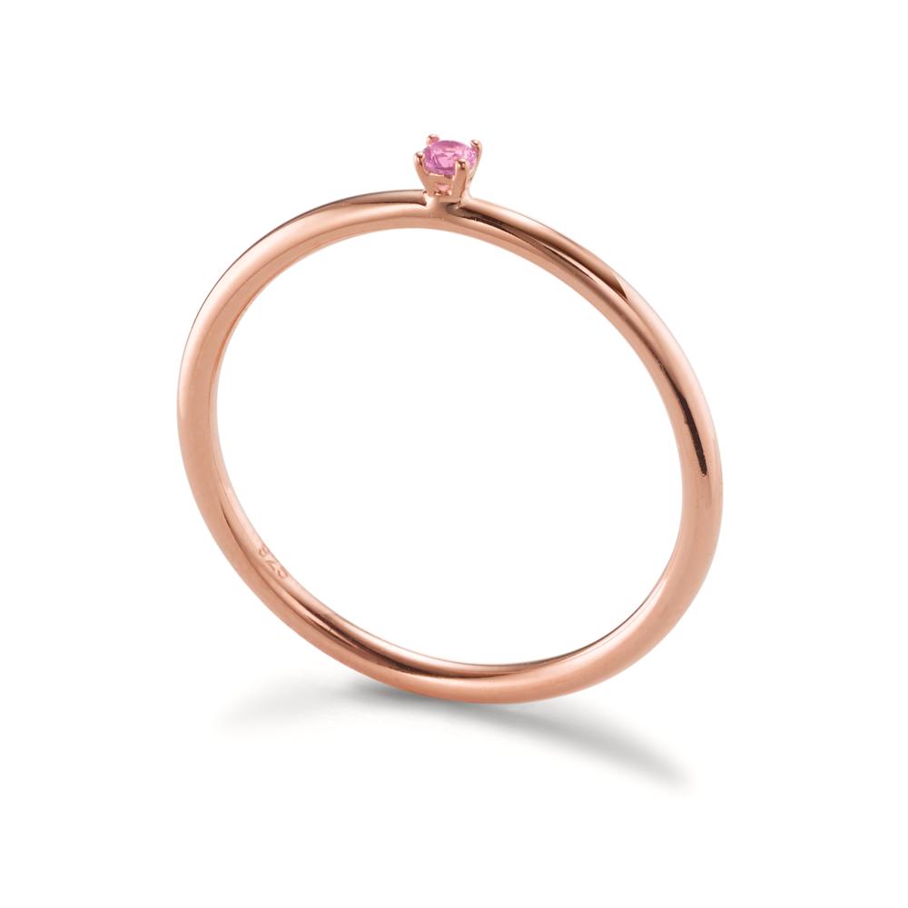 Indsæt ring Sølv Zirconia lyserød , 2 mm rose forgyldt