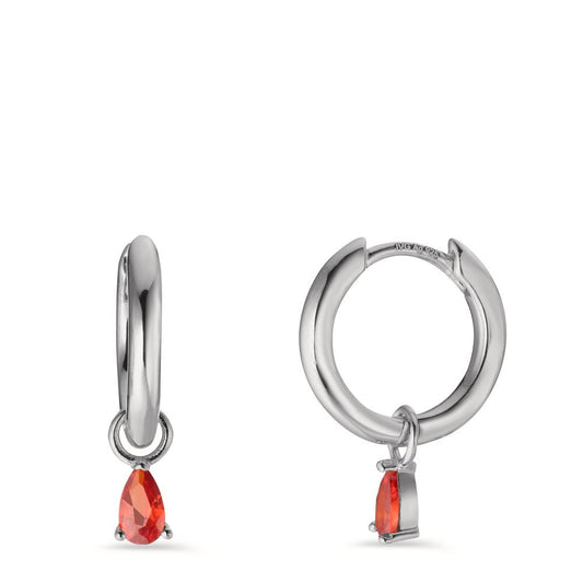 Click kreoler Sølv Zirconia orange , 2 Sten rhodineret