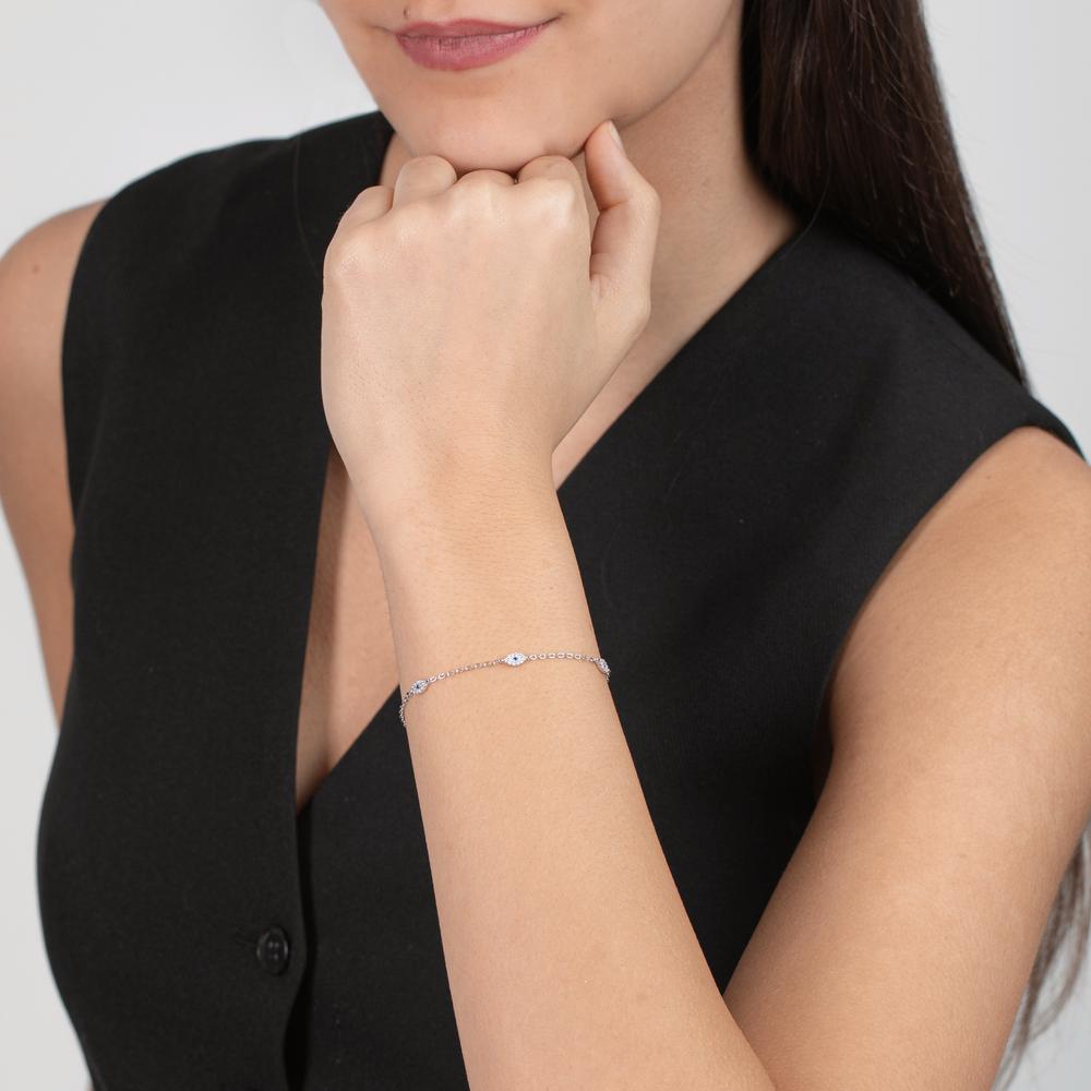 Armbånd Sølv Zirconia forgyldt 16-19 cm