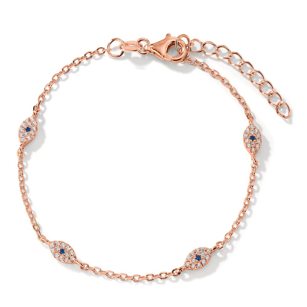 Armbånd Sølv Zirconia rose forgyldt 16-19 cm