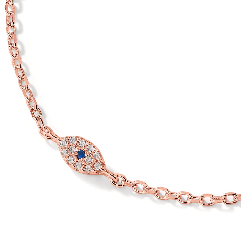 Armbånd Sølv Zirconia rose forgyldt 16-19 cm