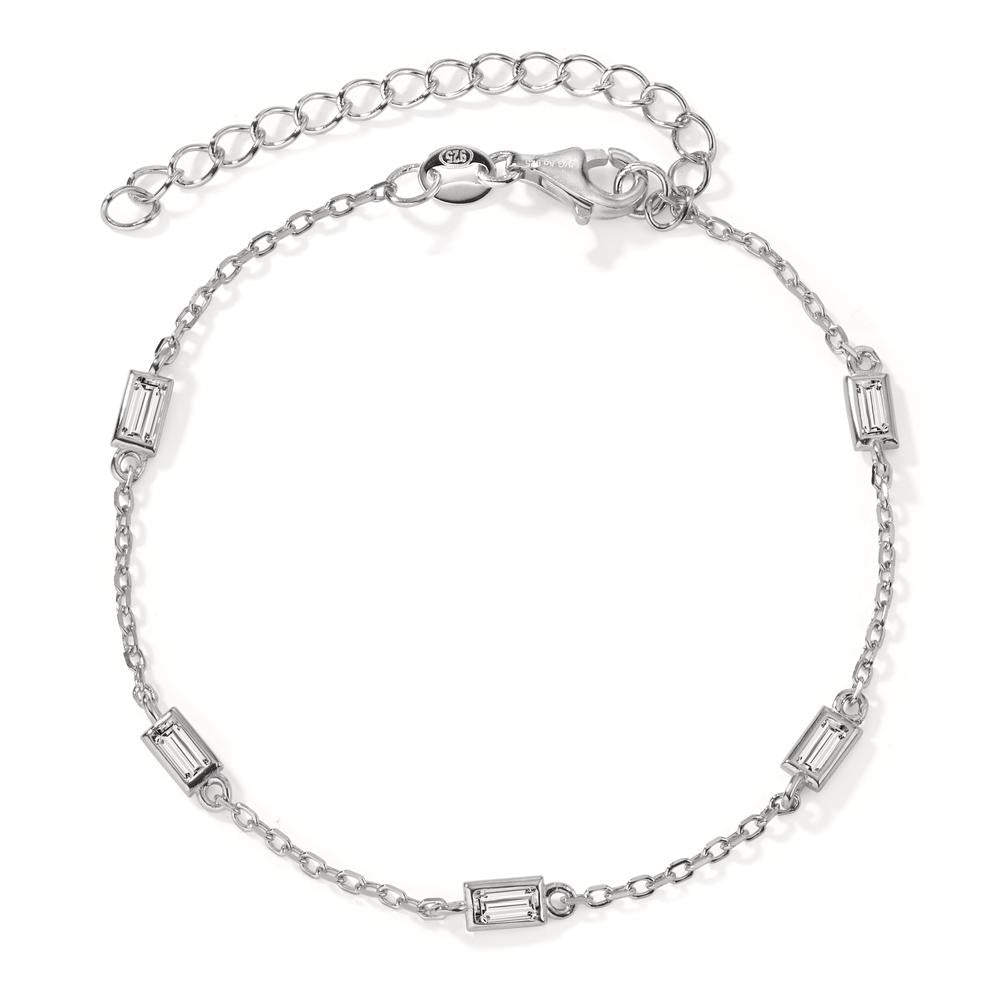 Armbånd Sølv Zirconia 5 Sten rhodineret 15.5-20.5 cm