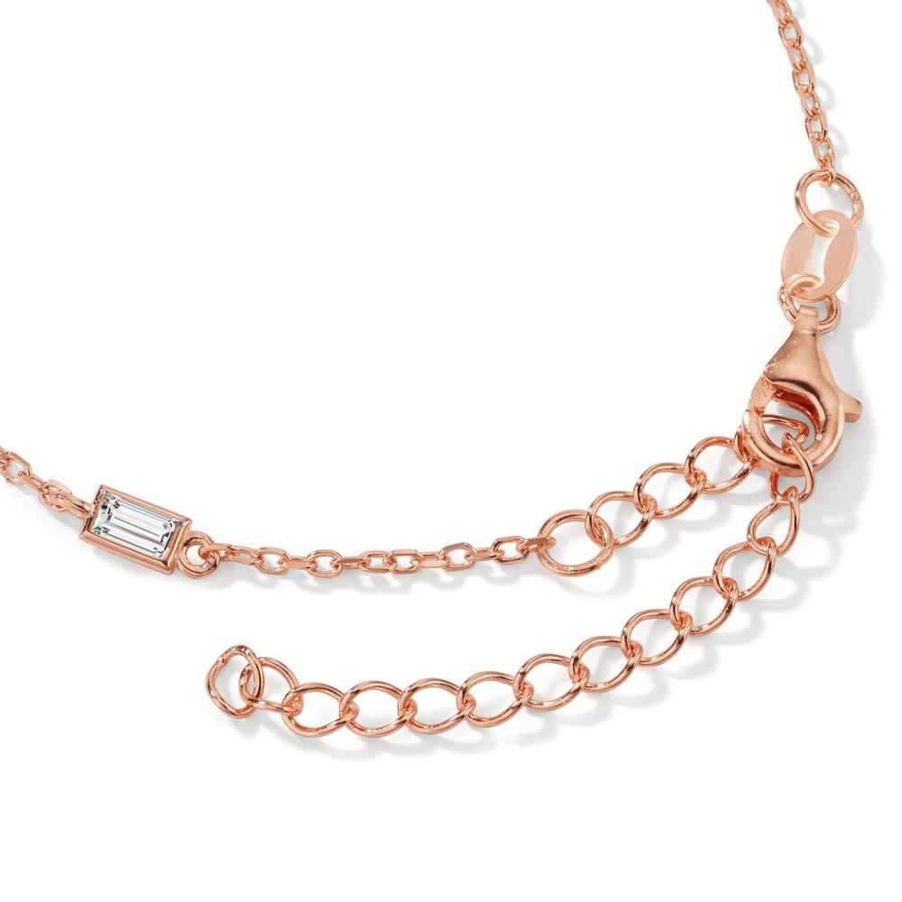 Armbånd Sølv Zirconia 5 Sten rose forgyldt 15.5-20.5 cm