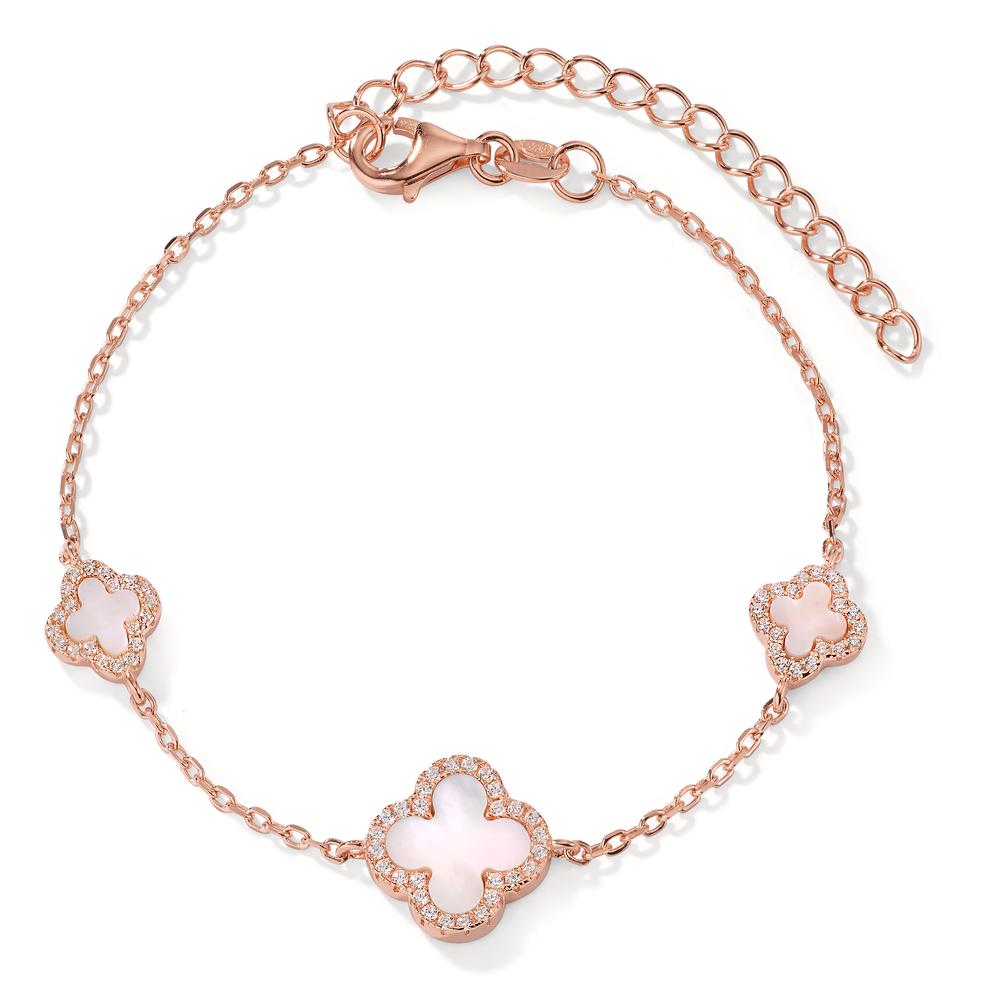 Armbånd Sølv Zirconia rose forgyldt Perlemor 16-19 cm