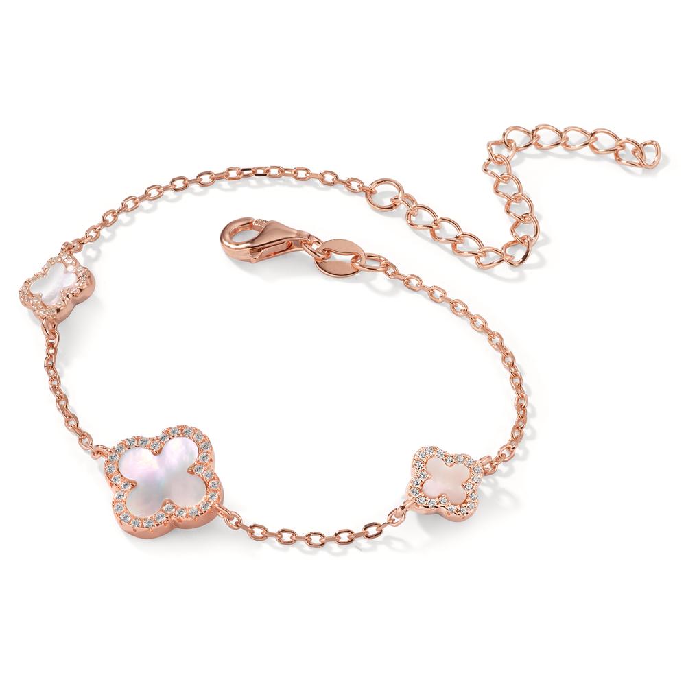 Armbånd Sølv Zirconia rose forgyldt Perlemor 16-19 cm