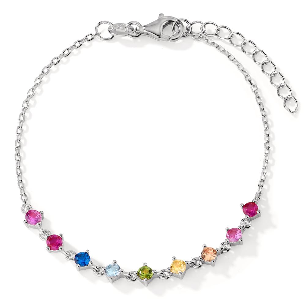 Armbånd Sølv Zirconia 9 Sten rhodineret 16-19 cm