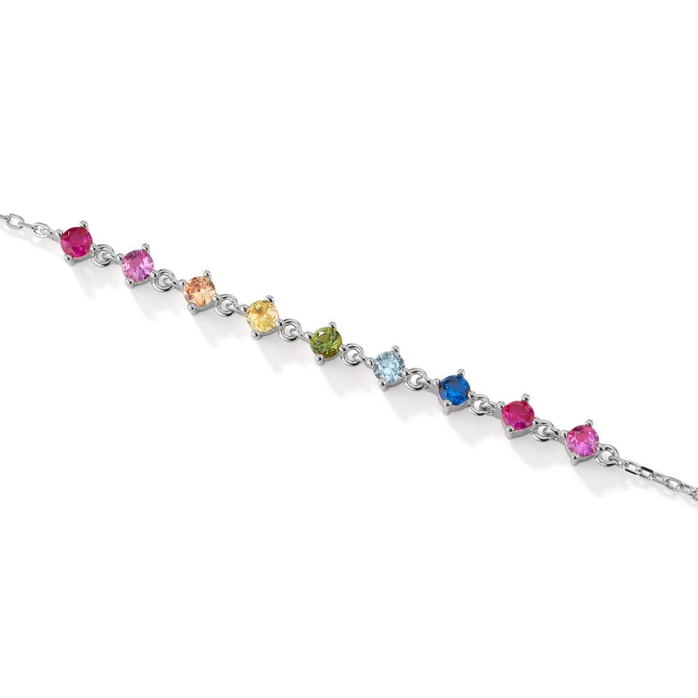 Armbånd Sølv Zirconia 9 Sten rhodineret 16-19 cm