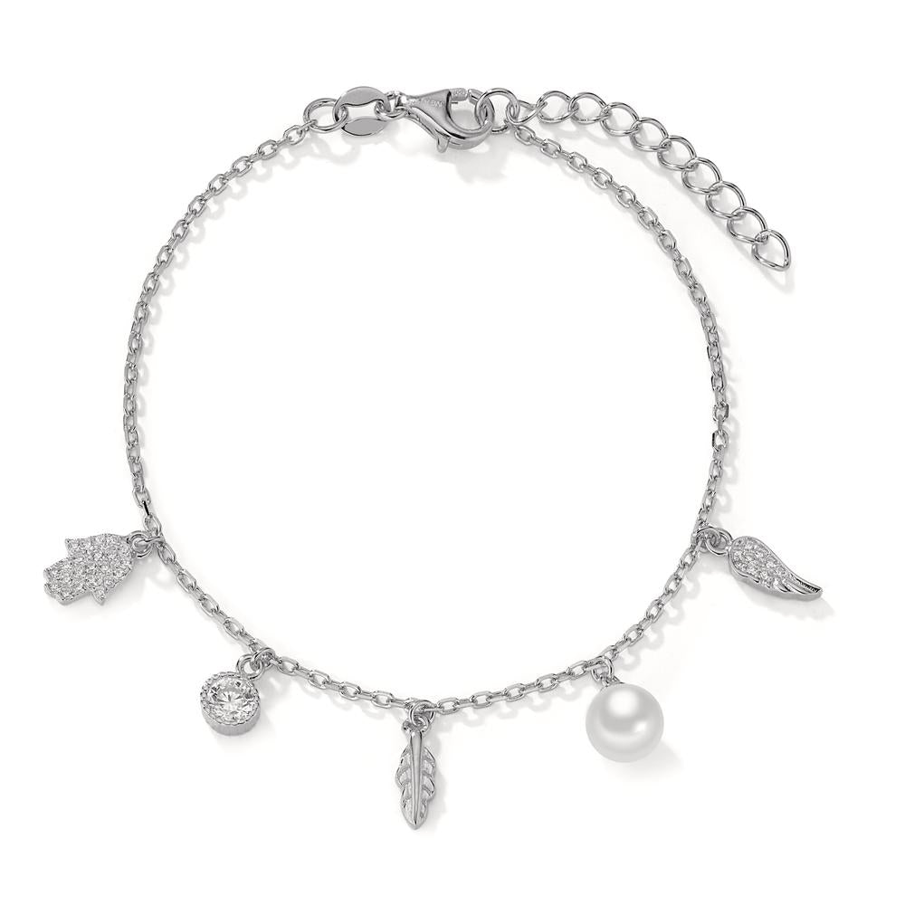 Armbånd Sølv Zirconia rhodineret Skinnende perler 16-19 cm