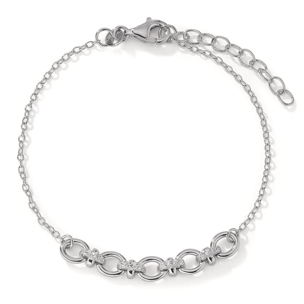 Armbånd Sølv Zirconia 16 Sten rhodineret 16-19 cm