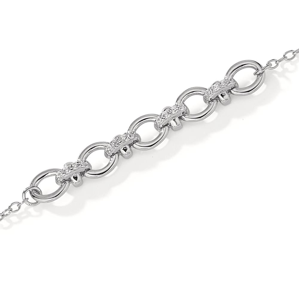 Armbånd Sølv Zirconia 16 Sten rhodineret 16-19 cm