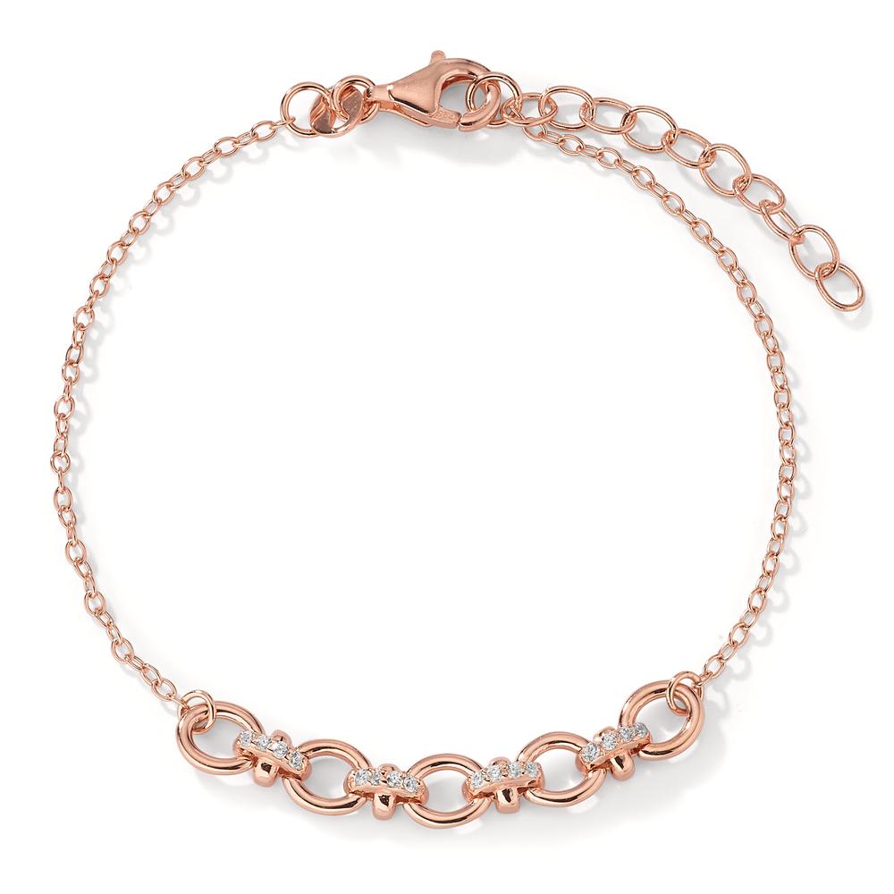 Armbånd Sølv Zirconia 16 Sten rose forgyldt 16-19 cm