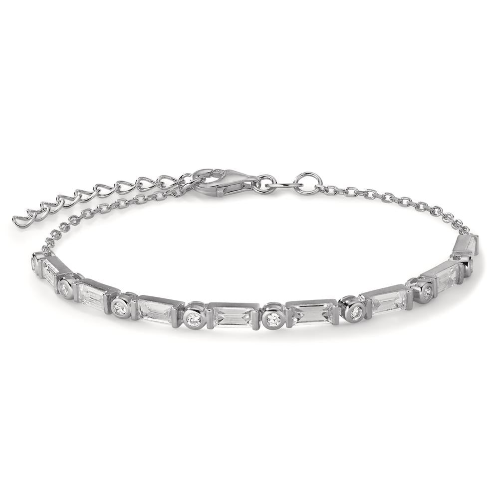 Armbånd Sølv Zirconia 16 Sten rhodineret 15.5-18.5 cm