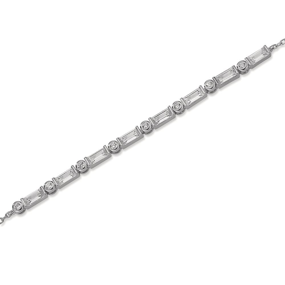 Armbånd Sølv Zirconia 16 Sten rhodineret 15.5-18.5 cm