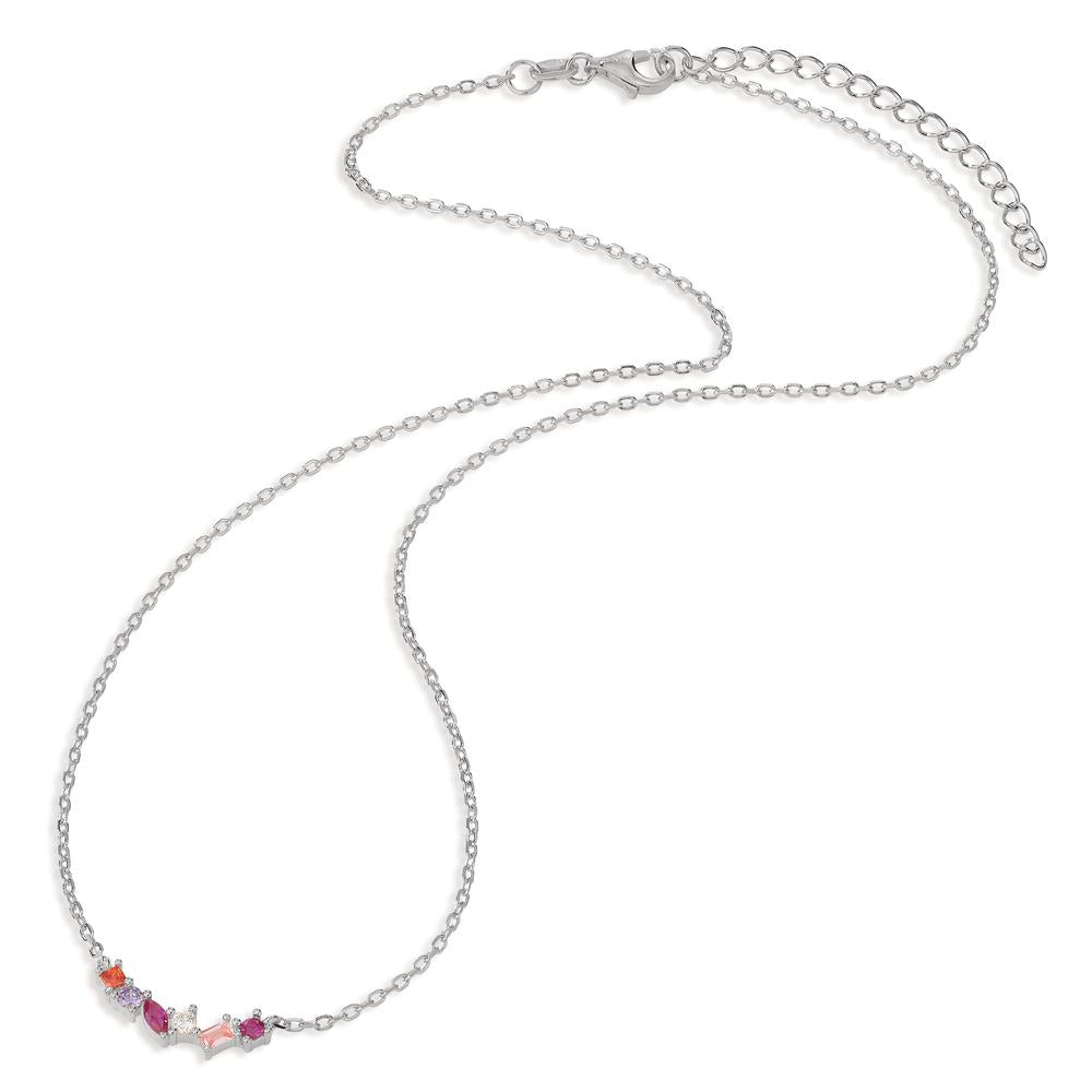 Collier Sølv Zirconia 6 Sten rhodineret 40-45 cm