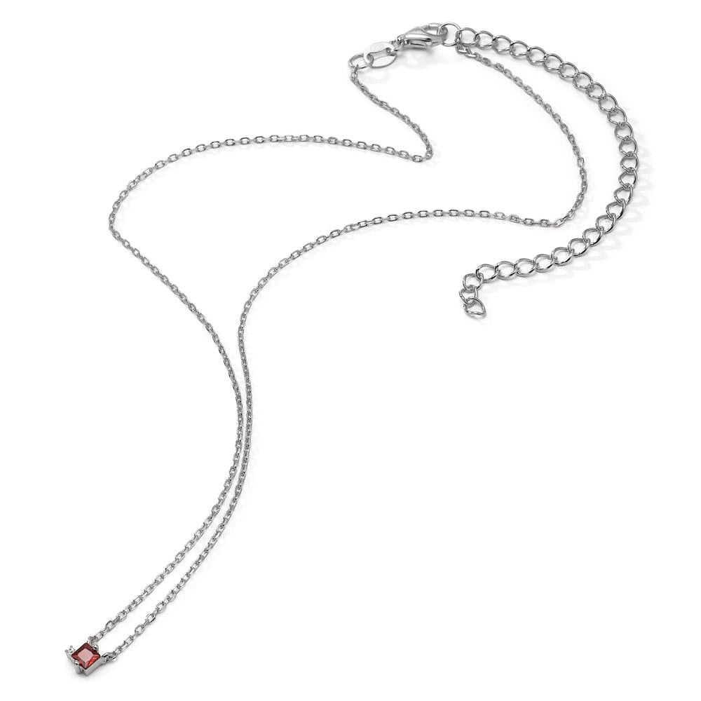 Collier Sølv Zirconia 2 Sten rhodineret 35-43 cm