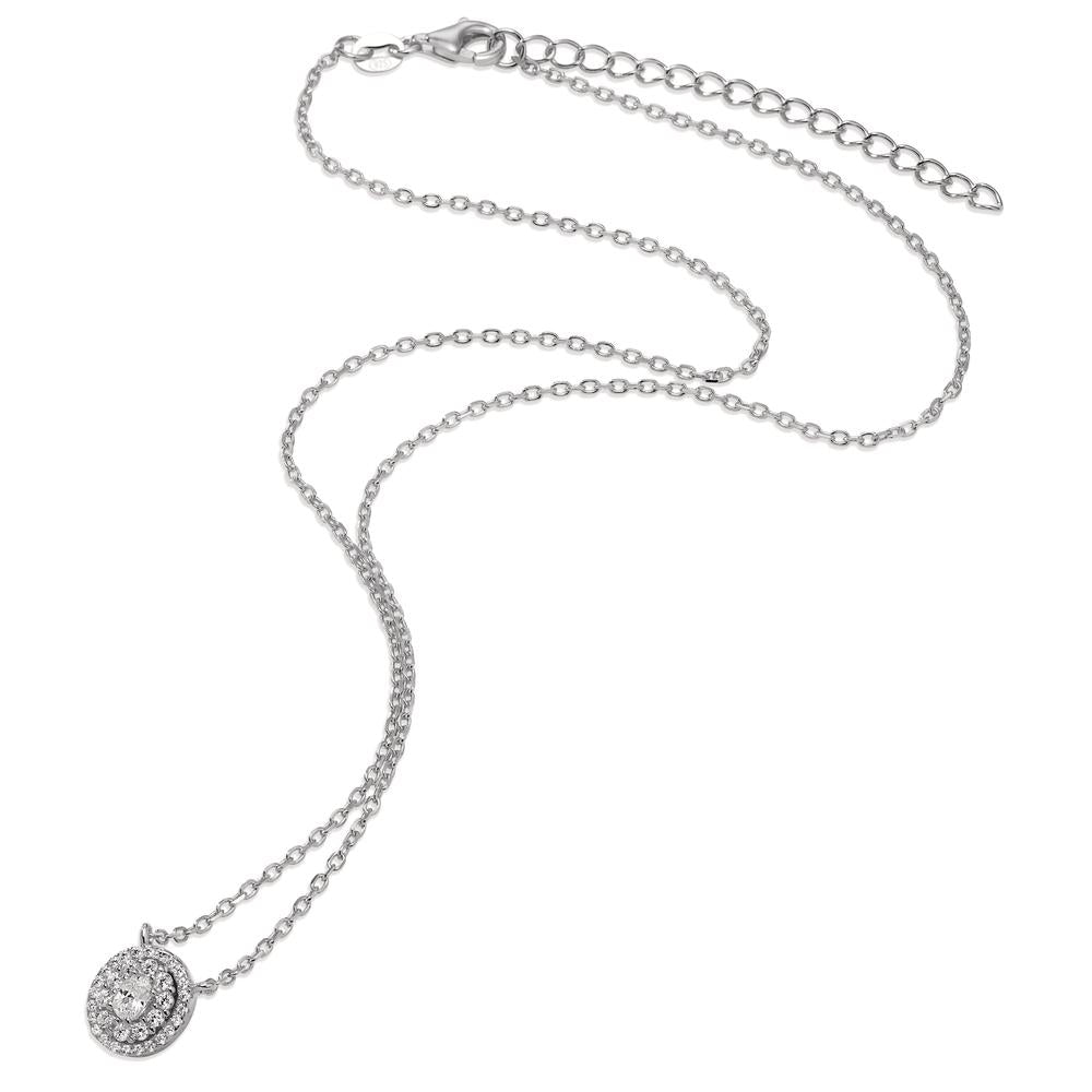 Collier Sølv Zirconia rhodineret 40-45 cm Ø9 mm