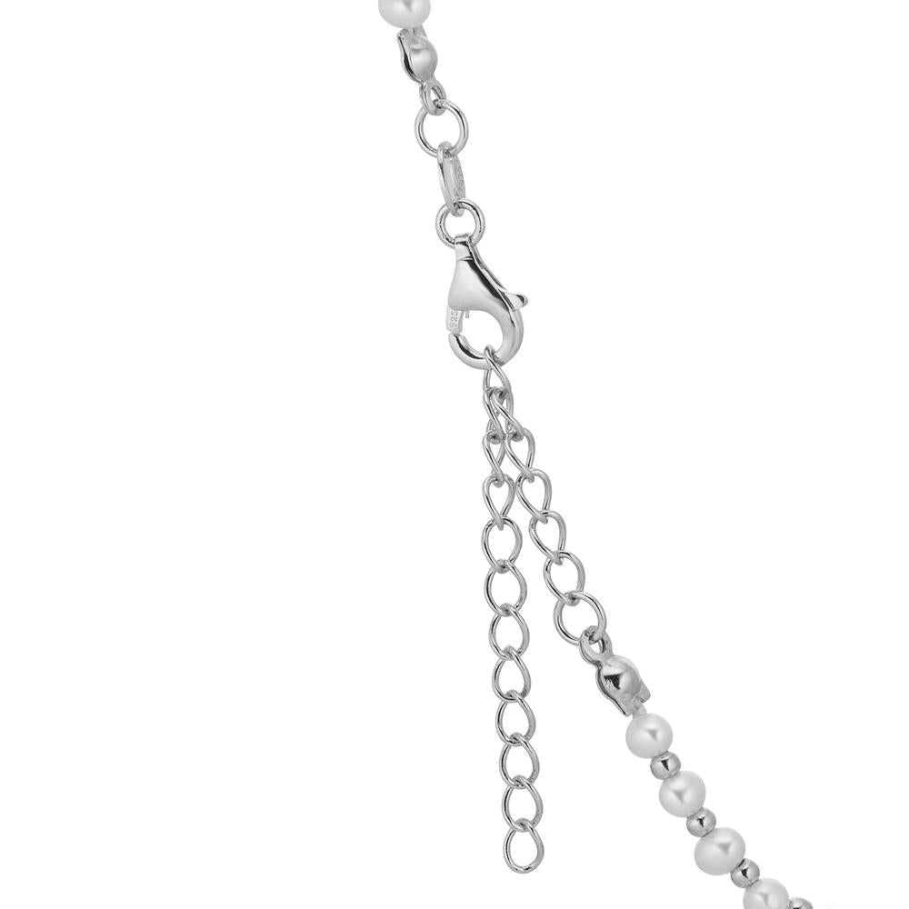 Collier Sølv Zirconia rhodineret Ferskvands kulturperle 36-41 cm