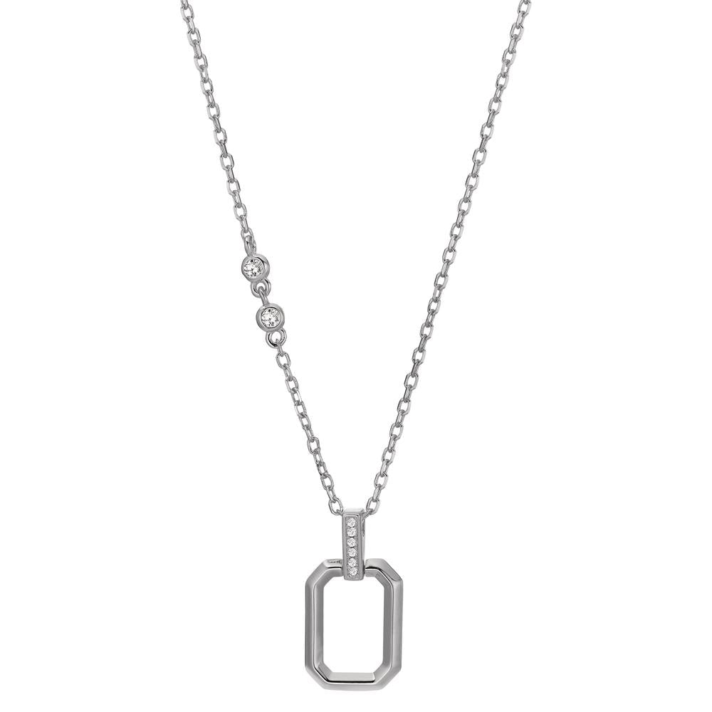 Collier Sølv Zirconia 8 Sten rhodineret 40-45 cm