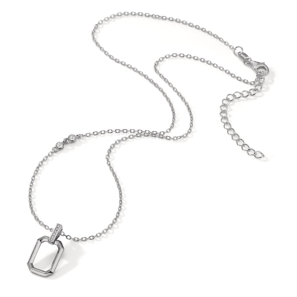 Collier Sølv Zirconia 8 Sten rhodineret 40-45 cm