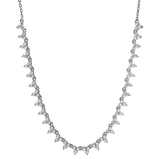 Collier Sølv Zirconia 90 Sten rhodineret 37-42 cm