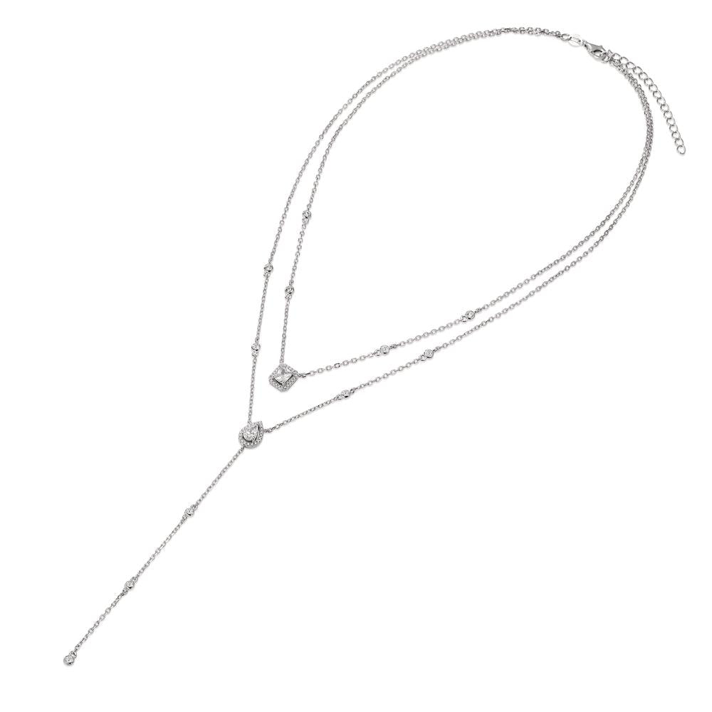 Collier Sølv Zirconia rhodineret 40-45 cm