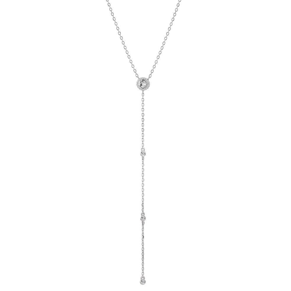 Collier Sølv Zirconia rhodineret 40-45 cm