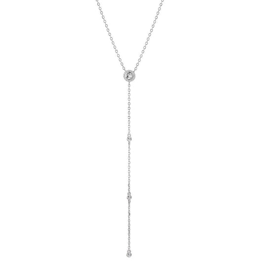 Collier Sølv Zirconia rhodineret 40-45 cm