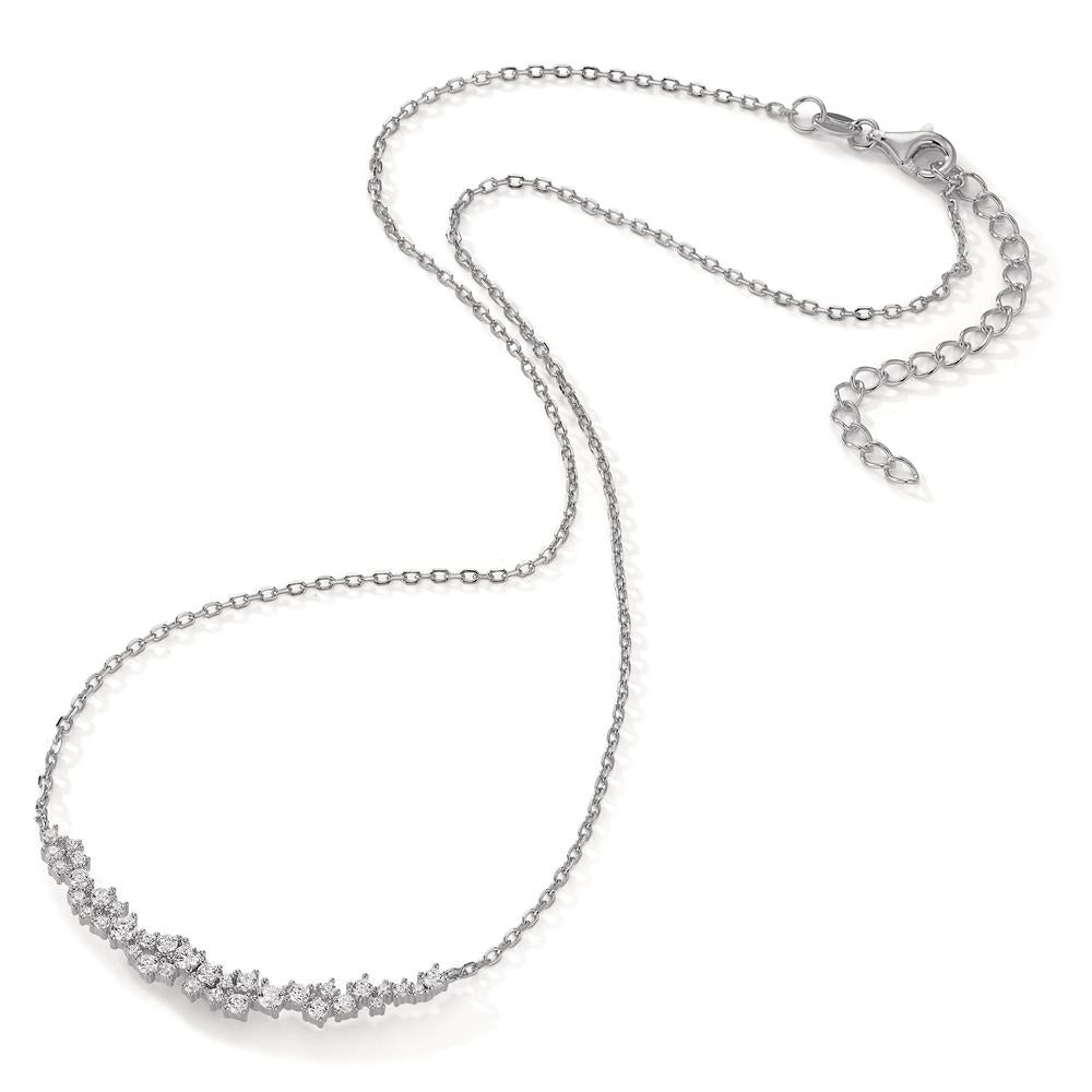 Collier Sølv Zirconia 35 Sten rhodineret 40-45 cm