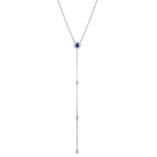 Collier Sølv Zirconia rhodineret 40-45 cm