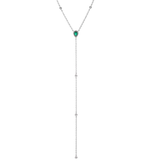 Collier Sølv Zirconia rhodineret 40-45 cm