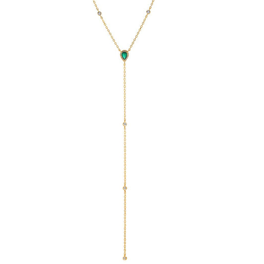 Collier Sølv Zirconia gul forgyldt 40-45 cm