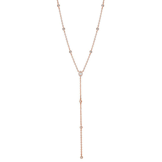 Collier Sølv rose forgyldt 40-45 cm